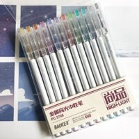 Bút nhũ highlight metal Baoke 12 màu pastel