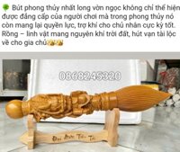 Bút phong thủy khắc nhất long vờn ngọc bằng bách xanh  kt 601010cm