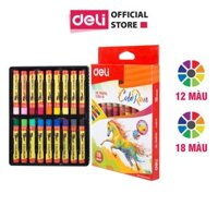 Bút sáp dầu Deli - 12 màu18 màu - 1 Hộp - EC20200EC20210 - 12 màu-EC20200