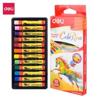 Bút sáp dầu Deli - 12 màu18 màu - 1 Hộp - EC20200EC20210 - 12 màu-EC20200