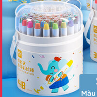 BÚT SÁP LỤA HỌC SINH HỘP NHỰA 48 MÀU SẮC TƯƠI SÁNG - CHẤT LIỆU AN TOÀN, MÙI THƠM DỄ CHỊU - TÔ MÀU, VẼ TRANH