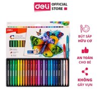 Bút sáp màu 121824 màu an toàn cho bé Deli - Phù hợp cho học sinh mẫu giáo tiểu học cấp 1 tập vẽ tô màu  - 24 màu