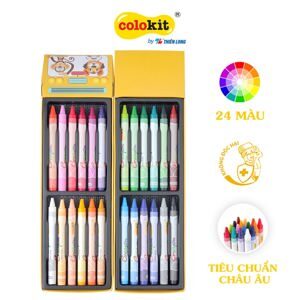 Bút sáp màu Crayon Colokit Thiên Long CR-C021 hộp 24 màu