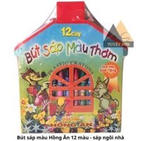 Bút sáp màu Hồng Ân 12 màu - sáp ngôi nhà