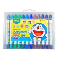 Bút sáp vặn Colokit 24 màu, nhân vật hình Doreamon, dạng hộp nhựa tiện lợi