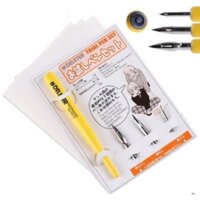 Bút sắt vẽ truyện tranh Deleter bút chấm mực gồm 1 quản và 3 ngòi thay thế trial pen set thông dụng
