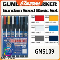 Bút Sơn, Tô màu Mô Hình Gundam Marker SEED Basic Set GMS109 06 cây, Hàng Chính Hãng Mr.Hobby (Mr.Color) - Nhật Bản