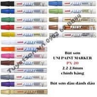 Bút sơn UNI PAINT MARKER PX-20 2.2-2.8mm chính hãng - Bút sơn dầu đánh dấu đủ màu                         &nbsp(&nbspĐen - Black&nbsp)