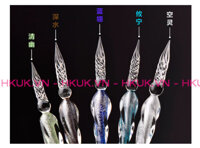 Bút thủy tinh Glass pen vẩy cá có sẵn sapphire xanh tím và xanh lam nhạt