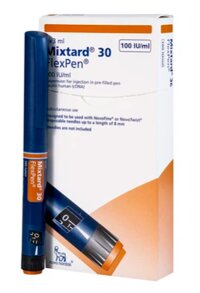 Bút tiêm Insulin Mixtard 30 Flexpen Novo Nordisk điều trị tiểu đường (Hộp 5 bút)