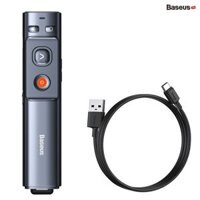 Bút trình chiếu Baseus Orange Dot Wireless Presenter (Green Laser)(Charging) Grey