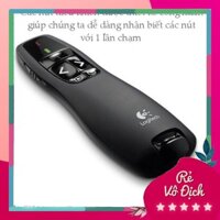 Bút Trình Chiếu - Bút Chỉ Laser đỏ Logiiteche R400 tặng kèm túi da đựng bút và pin AAA [BLcomputer]