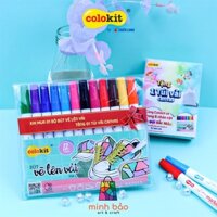 BÚT VẼ LÊN VẢI 12 MÀU FABRIC MARKER THIÊN LONG COLOKIT FM-C002 - TẶNG KÈM TÚI VẢI CANVAS