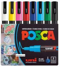 Bút vẽ Uni Posca PC-3M set 8 màu nét 0.9~1.3mm PC3M-8C
