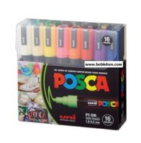 Bút vẽ Uni Posca PC-5M set 16 màu nét 1.8~2.5mm PC5M-16C