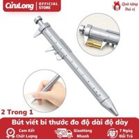Bút Viết Bi Đa Năng Tích Hợp Thước Đo Chiều Dài Độ Dày, đầu bi 1mm ứng dụng cho học sinh văn phòng và làm việc kỹ thuật xây dựng