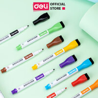 Bút Viết Dạ Bảng Bút Lông Xoá Được 8 Màu Kèm Bông Lau 2 Trong 1 Deli - Bút Viết Trên Nhiều Bề Mặt Bảng Từ, Mica, Bảng Kính - 1 chiếc - Xanh lá