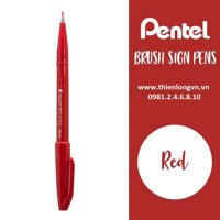 Bút viết thư pháp Calligraphy Pentel Brush Sign Pen SES15C - Bút lông dạ nét cọ Pentel - SES15C-B đỏ