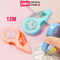 Bút Xóa Băng Kẹo Ngọt Dễ Thương 12m Deli - Xóa Sạch Phủ Kín Khô Nhanh Viết Đè Lên Ngay - Băng Kéo Cho Học Sinh Văn Phòng - Xanh Dương