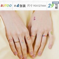 Butoo | [Nhãn dán hình xăm ngón tay Mini] Nhãn dán hình xăm ngón tay đầy màu sắc không thấm nước Nhãn dán hình xăm cỡ nhỏ