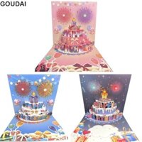 Bưu thiếp bánh sinh nhật GOUDAI Cha nến Led có thể thổi được