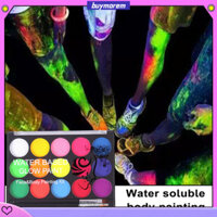 Buym Body Makeup Pallet 15 Màu Phát Sáng Trong Bóng Tối Body Face Painting Kit Nhanh Khô Cao Sắc Tố Trang Điểm Bảng Màu Cho Mặt Cơ Thể Bộ Phấn Mắt