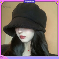 Buym Mũ Nhung Dày Mũ Nữ Cozy Sang Trọng Lót Mùa Đông Mũ Nồi Cho Nữ Có Thể Điều Chỉnh Có Thể Gập Lại Phong Cách Retro Mũ Newsboy Cho Hoạt Động Ngoài Trời Thời Trang Hàn Quốc