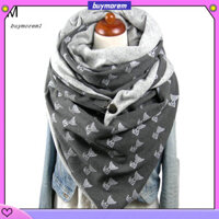 Buym Nữ Mùa Đông Bướm Ngôi Sao In Nút Cổ Mềm Quấn Dày Ấm Khăn Choàng Khăn Choàng