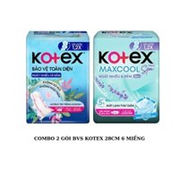 BVS KOTEX MAXCOOL 28CM 6 MIẾNG VÀ BVS KOTEX BẢO VỆ TOÀN DIỆN 28CM 6 MIẾNG