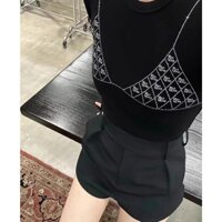 BXN1 2023 niche Design Tide brand hot drilling round neck long-sleeved tube bottoming shirt slim fit single wear inner top