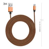 {BY8 Electronics} Cáp Sạc 3m Dây Dù Chống Gãy Sạc Nhanh Cho Samsung/HTC/LG/HUAWEI/XIAOMI, dây sạc 3