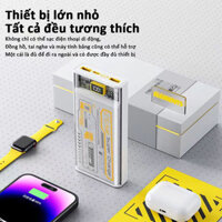 {BY8 Electronics} sạc dự phòng 100000mah sạc nhanh Tích hợp 3 dây trong suốt pin dự phòng mini thiế
