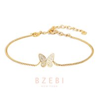 BZEBI Vòng Tay Con Bướm Kim Cương Vàng 18K Phụ Kiện Thời Trang Nữ 196b