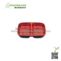 C 101 Đĩa muối nhựa phíp 2 ngăn (Đỏ đen)