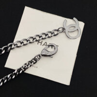 C Brand Spring 2025 Double C Black Gold Full Diamond Set, Vòng cổ & Vòng tay liên kết Cuba mạ điện bằng đồng, Trang sức chữ cái tiếng Anh không gây dị ứng (Bán buôn, Phong cách đơn giản)