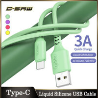 C-SAW Cáp USB Loại C 1.2M Cáp Silicon Lỏng Sạc Nhanh 3.0A Dữ Liệu USB Dành Cho Huawei Nova 5T/3/4/5Honor 8 Pro Oppo Vivo Redmi Note 7 /Note 8 Xiaomi Redmi Note 9S A2 A3 Mi6 Mi8 Pocophone F1 Samsung S8 S10 A30 A50 A70LG G5