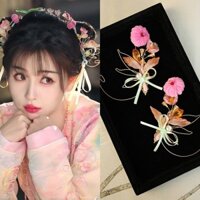 C x Lingmiao Collision Phong Cách Kẹp Tóc Màu Hồng Yongye Galaxy Yu Shuxin Tay Kẹp Tóc Hoa Hanfu Mũ Đội Đầu Phụ Kiện Tóc Phụ Kiện