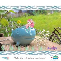 C15 - Chậu Gốm Cá Voi Xanh