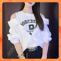 💥[C252] Áo len Montoghi Dệt kim nữ TRỄ VAI PHỐI SƠ MI hàng Quảng Châu cực HOT - kholenqc