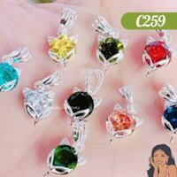 C259 Mặt dây chuyền Tiểu Hồ Ly đính đá Bạc thật Thiên Cát s950