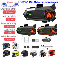 C29 500M Xe Máy Liên Lạc Với 2in1 Mic Bluetooth 5.4 Mũ Bảo Hiểm Không Dây Tai Nghe Interphone Cho 2Riders IPX67 Chia Sẻ Âm Nhạc Chống Thấm Nước Tay Gọi Giảm Tiếng Ồn