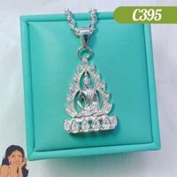 C395 Mặt dây chuyền Phật Thích Ca Bồ Đề Đạo Tràng Bạc thật Thiên Cát s950