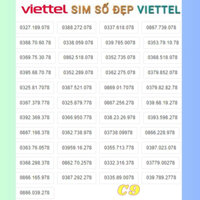 C9) Sim Số Đẹp Viettel 778,878,978,9978,3378,Sim Đăng ký chính chủ,Sim Ông Địa,Đầu Số 0366,0368,0388