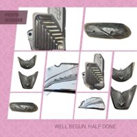 Cả bộ bảo vệ xe lead bao gồm: Khung quây lead, thảm inox+mỏ+ đuôi+ ốp bô(crom) 2024->2017