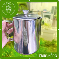 Ca đánh sữa có mỏ inox cao cấp có nắp định lượng ca 1Lít và 1,5Lít