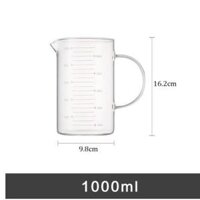 Ca đong thủy tinh có vạch chia dung tích 350 - 500 - 1000ml - 1000ml