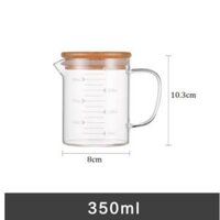 Ca đong thủy tinh có vạch chia dung tích 350 - 500 - 1000ml - 350ml có nắp