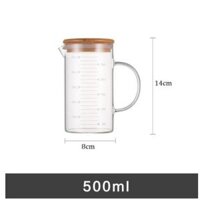 Ca đong thủy tinh có vạch chia dung tích 350 - 500 - 1000ml - 500ml có nắp