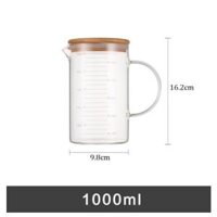 Ca đong thủy tinh có vạch chia dung tích 350 - 500 - 1000ml - 1000ml có nắp
