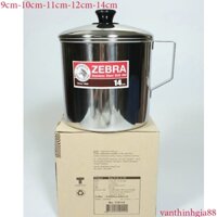 Ca Đựng Nước Inox 304 Zebra Thái Lan Có Tay Cầm Nắp Đậy 8cm 9cm 10cm 11cm 12cm 14cm